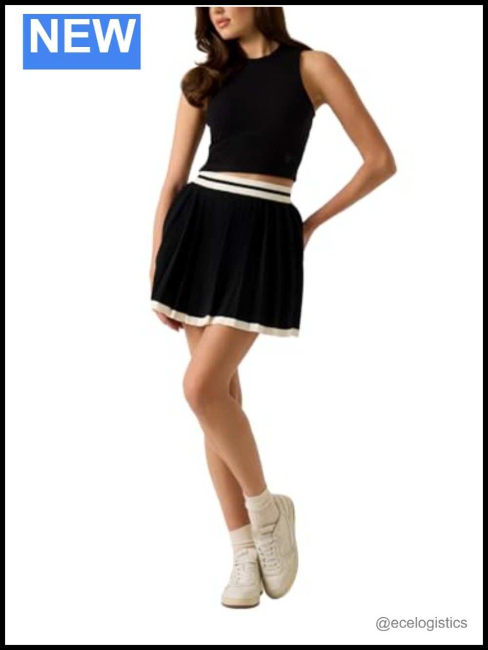 Pleated Mini Skirt High Rise Pull On Women's Casual Chic